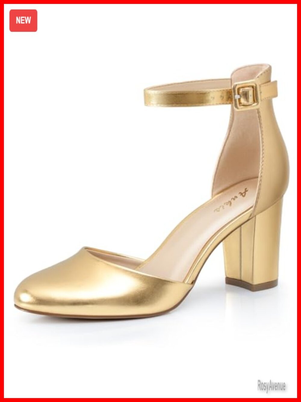 3 Inch Closed Toe Heels Chunky Block Heel Pumps Adjustable Ankle Strap Business